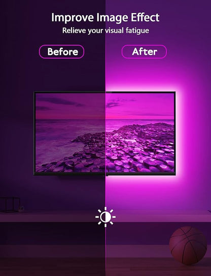 MATICOD LED Lights for TV Led Backlight, 9.84ft RGB Led Strip Lights USB TV Lights Behind 32-43in, APP Remote Control Music Sync TV Led Light for Bedroom Gaming Home Décor