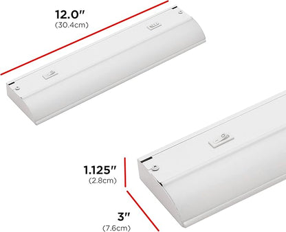 UltraPro 12 inch Hardwired Under Cabinet Lights, 3 Color Settings - 2700K/4000K/5000K - Warm White, Cool White, and Daylight, Under Cabinet Lighting, Dimmable Under Counter Lights for Kitchen, 45366