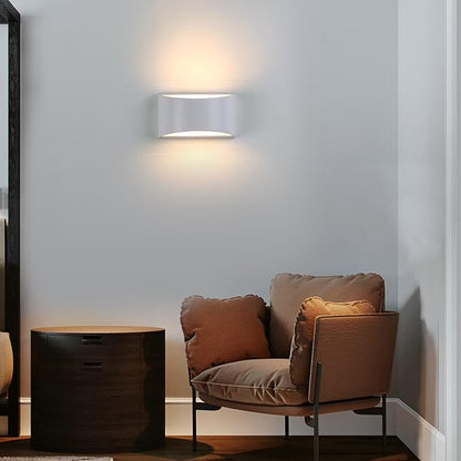 White Modern LED Wall Sconce (with G9 Bulbs) Hardwired Indoor Wall Lights Set of 2 Up and Down Wall Mount Light for Hallways, Bedrooms, Hallways, Living Room 3000K Warm White
