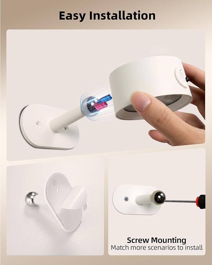 Picture Lights for Wall, 2000mAh Rechargeable Magnetic Art Lights with 3 Color Temps & RGB, Remote Dimmable Battery Operated Wall Light for Bedroom, Living Room, Gallery (White, 3 Pack)