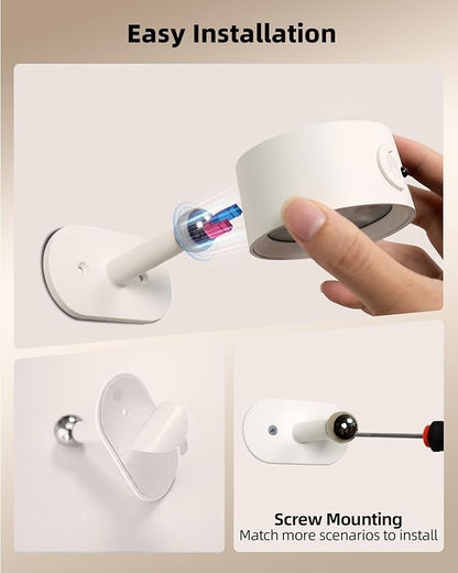 Picture Lights for Wall, 2000mAh Rechargeable Magnetic Art Lights with 3 Color Temps & RGB, Remote Dimmable Battery Operated Wall Light for Bedroom, Living Room, Gallery (White, 3 Pack)