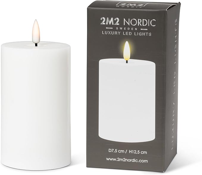Abbott Collection Wax LED Flameless Pillar Candle - White (3x5 H)
