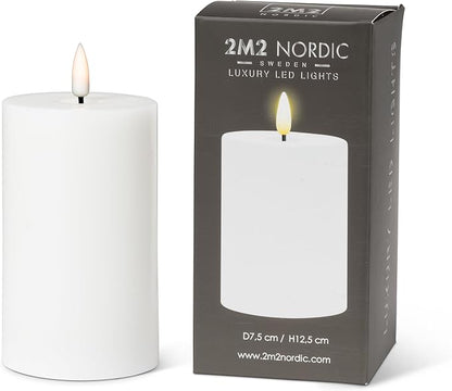 Abbott Collection Wax LED Flameless Pillar Candle - White (3x5 H)