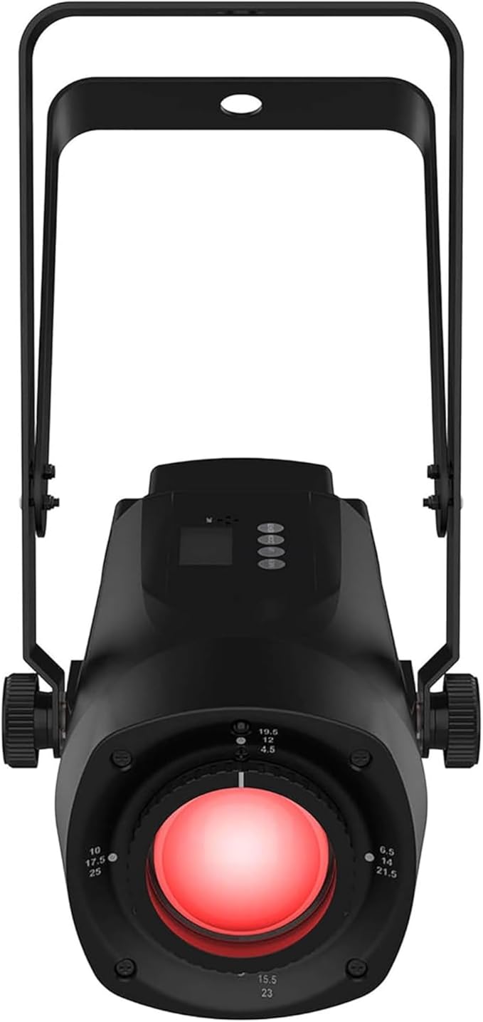 CHAUVET DJ – PinSpot Q1Z ILS Compact LED Pinspot Light | 20W RGBW Quad-Color, Manual Zoom, OLED Display | ILS Instant Light Shows | IRC-6 Remote & ILS Command Compatible | DMX Control