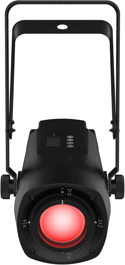 CHAUVET DJ – PinSpot Q1Z ILS Compact LED Pinspot Light | 20W RGBW Quad-Color, Manual Zoom, OLED Display | ILS Instant Light Shows | IRC-6 Remote & ILS Command Compatible | DMX Control