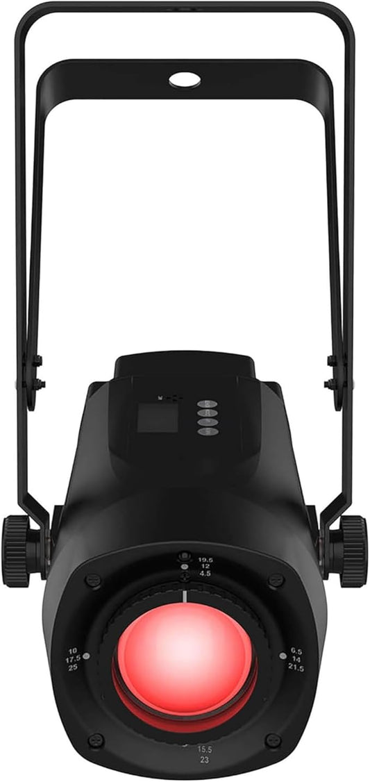 CHAUVET DJ – PinSpot Q1Z ILS Compact LED Pinspot Light | 20W RGBW Quad-Color, Manual Zoom, OLED Display | ILS Instant Light Shows | IRC-6 Remote & ILS Command Compatible | DMX Control
