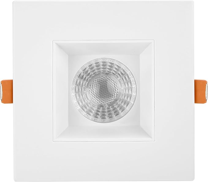 Maxxima 4 in. Low Kelvin Ultra-Thin Square Recessed Anti-Glare LED Downlight, Canless IC Rated, 1200 Lumens, 5 Color Temperature Selectable 2200K/2400K/2700K/3000K/3500K, Dimmable, J-Box Included
