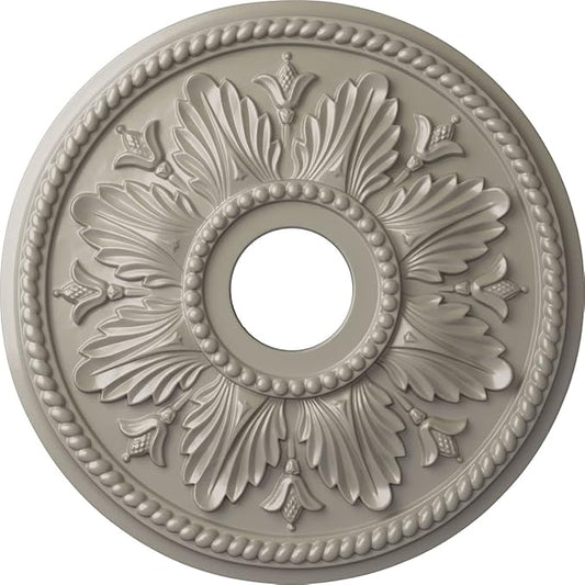Ekena Millwork CM18ED1PWS Edinburgh Ceiling Medallion, Pearl White