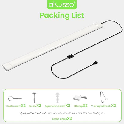 ALUSSO® LED Shop Lights for Workshop 4FT, 4800LM Super Bright, 40W/30W/20W, 6500K 5000K 4000K 3000K 2700K 5CCT Selectable, Linkable Linear Work Light for Garage Basement, ETL, 1 Pack