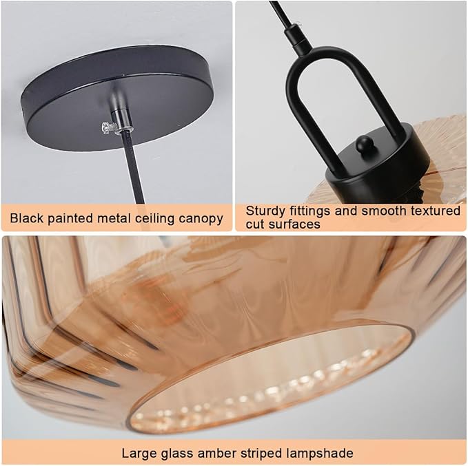 Amber Glass Pendant Light fixtures Dining Room Mid Century Modern Pendant Light Blown Globe Shade Design Kitchen Large Glass Pendant Lights Above Table Vintage Ceiling Pendant Light