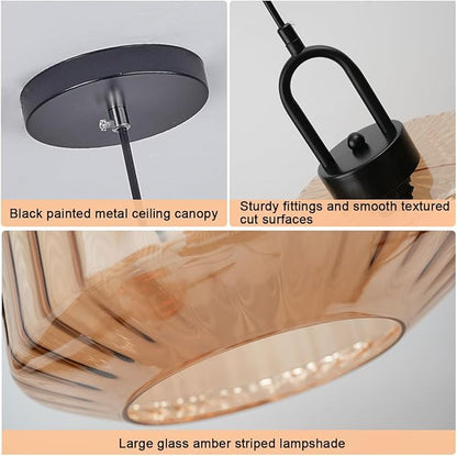 Amber Glass Pendant Light fixtures Dining Room Mid Century Modern Pendant Light Blown Globe Shade Design Kitchen Large Glass Pendant Lights Above Table Vintage Ceiling Pendant Light