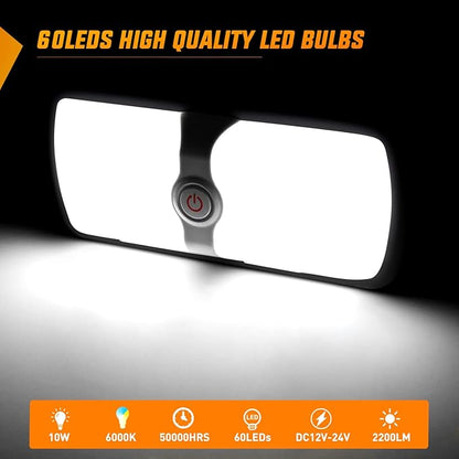 Nilight 2pcs RV Interior Lights 12V-24V LED Ceiling Light Fixture with ON Off Switch Inside Lighting Natural White 4000-4500K for Car RVs Trailer Camper Boat