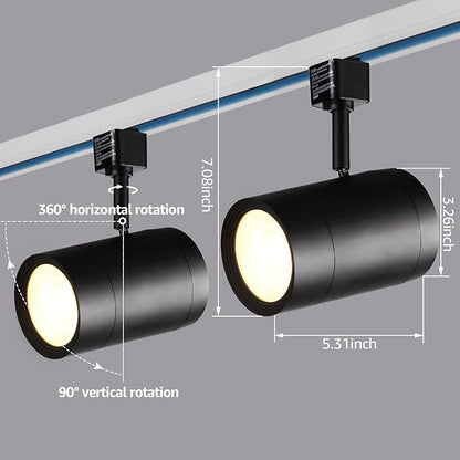 LEONLITE 8-Pack Retail Pro Series 17.5W LED H Track Lighting Heads, ETL, Commercial Dimmable H Track Light Heads for Store Shop Restaurants, CRI90 Track Lighting, 3000K, Matte Black