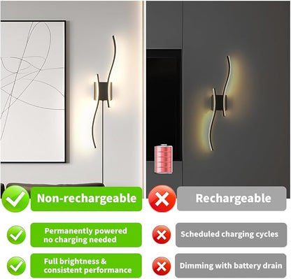Daunton Modern Plug in Wall Sconce Set of 2, Black Dimmable LED Wall Light with Remote Control, 3CCT Adjustable & Memory Function, Timer, Plug in Cord Wall Lamp for TV Wall Living Room Hallway Bedroom