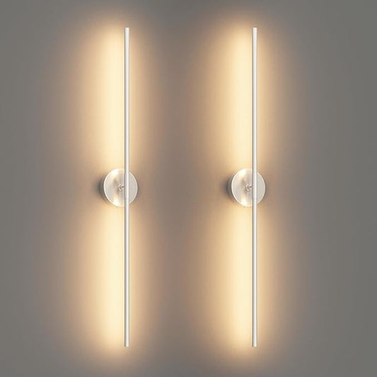 40In Sand Nickel Wall Sconces Set of Two Hardwired Linear Bathroom Sconce 360° Rotate Modern Vanity Light Bar 3000K for Bedroom Bathroom