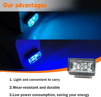 4PCS Car Interior Mood Lighting, Ambient Lighting Car, USB Light, USB Led, Durable, Lightweight and Convenient, Suitable for All Devices with USB Ports (Blue+Ice Blue)