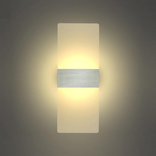 KICAAO Modern Wall Sconces, Led Wall Light 10w, Wall Sconce Up Downlight, Hardwired Acrylic Wall Light Lighting, Suitable for Living Room Corridor Bedside (Warm White 2700K 4Pack)