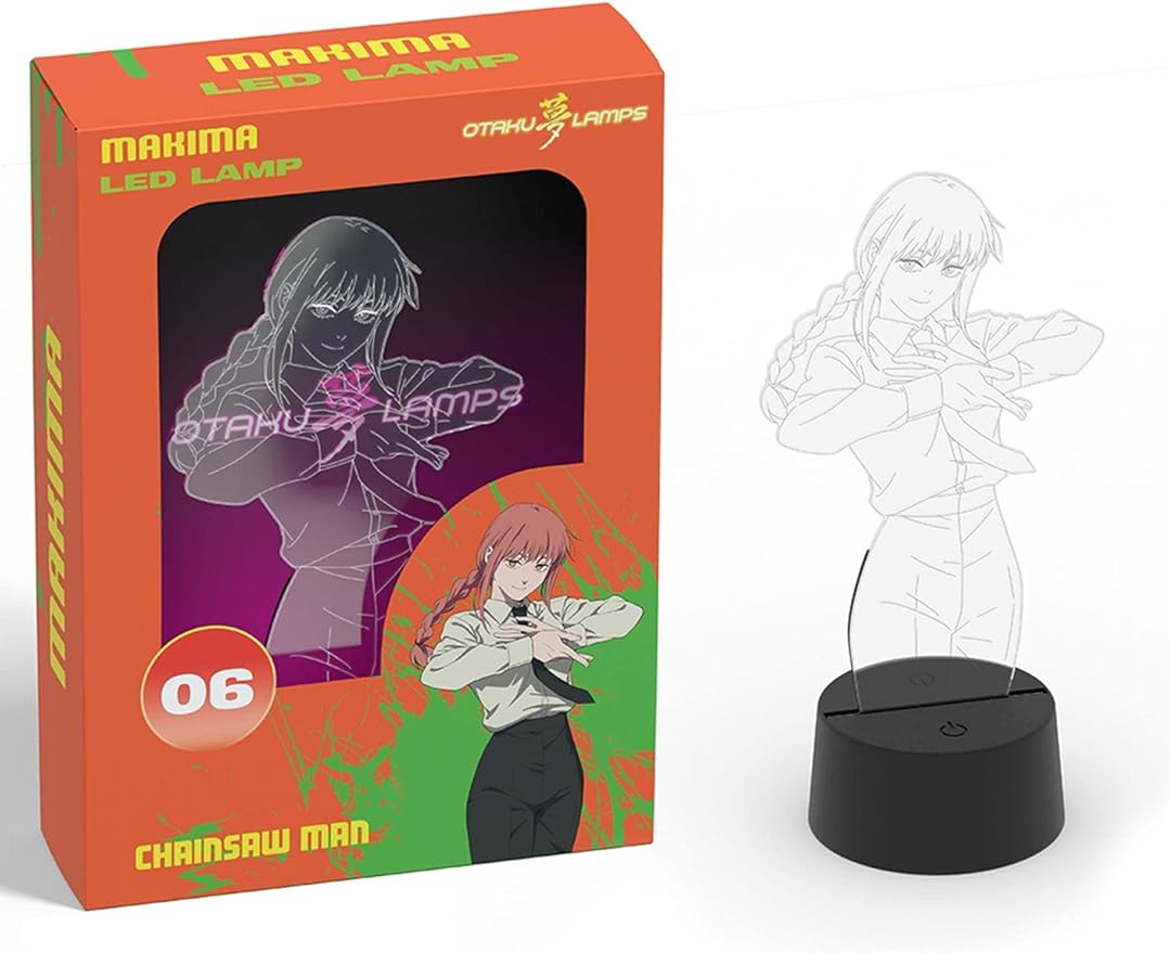 Otaku Lamps Makima Chainsaw Man – Anime Lamp Figure Night Light, 16 Color RGB LED – 3D Anime Room Décor Gift for Otaku