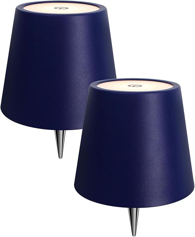 2 Pack Wireless Bottle Lamp,3 Color Rechargeable Wine Bottle Lights for Bars Restaurants (Dark Blue,2pcs)