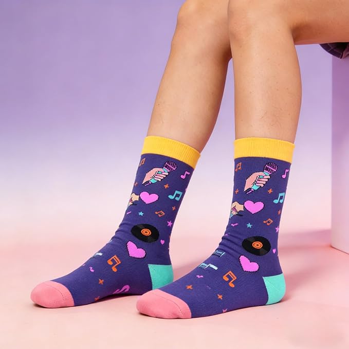 Sophauteem K-Pop Socks for Girls, Cute Crew Socks, Korean Pop Fan Gift, Kpop Lover Socks for Teens Women, Music Lover Gift