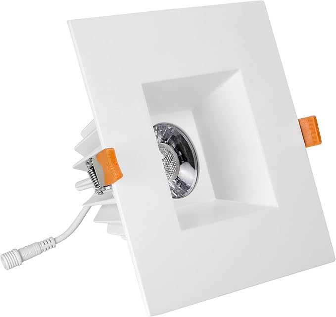 Maxxima 6” Ultra-Thin Recessed Anti-Glare LED Downlight Canless IC Rated 1300 Lumens 5 Color Temperature Select 2700K/3000K/3500K/4000K/5000K Dimmable Square White Trim 90 CRI 5CCT Slim J-Box Included
