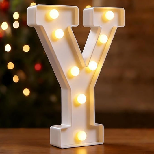 Small Led Marquee Letters, Light Up Letters, 8.58 Inch Led Letter Lights, Battery Powered Lighted Sign for Table, Party, Birthday, Christmas Decor (Letter Y)