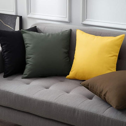 MIULEE Pack of 2 Decorative Outdoor Waterproof Pillow Covers Square Garden Cushion Sham Throw Pillowcase Shell for Spring Patio Tent Couch 20x20 Inch Black