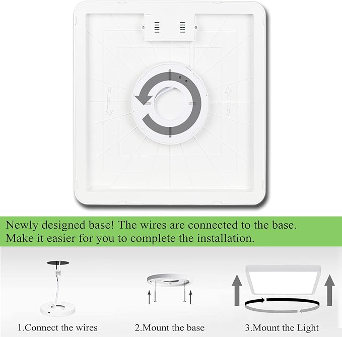 Flush Mount Ceiling Light 2 Pack, Color Temperature Switchable 36W Square Ceiling Mount Light Fixture (White, 12 inches)