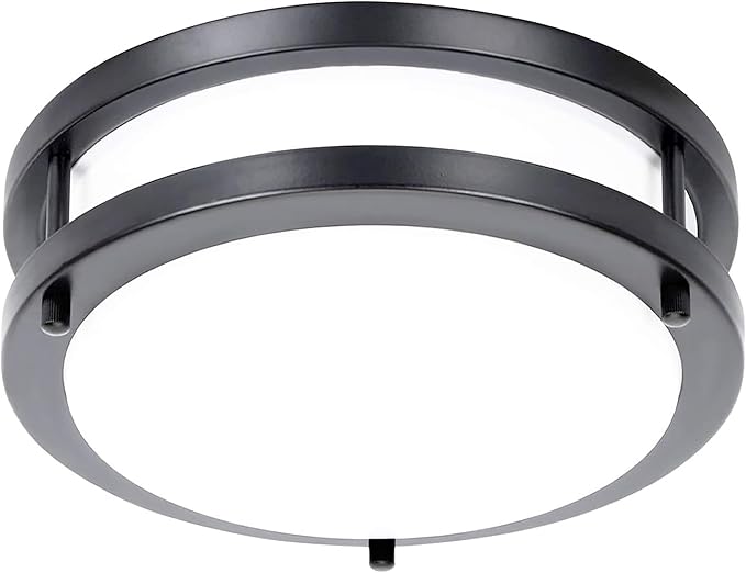 Drosbey 42W Dimmable LED Ceiling Light Fixture, Flush Mount Light Fixture for Kitchen, Bathroom, Bedroom, Garage,4200 Lumens, 500W Equivalent, Daylight White 5000K, Black