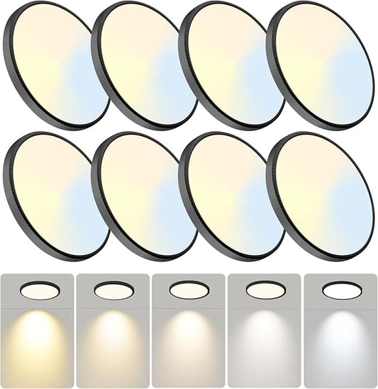 WKONCLDY 7.5Inch LED Ceiling Lights, 5 Colors Selectable (3000K/3500K/4500K/5000K/6000K) Flush Mount Ceiling Lights, Ultra Thin LED Ceiling Lights Fixtures 0.87Inch for Living Room