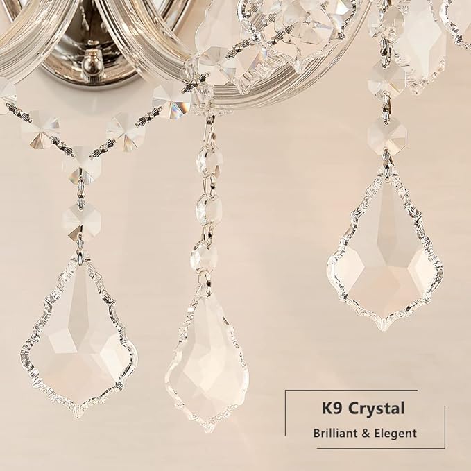 Crystal Wall Lights, Modern Sconces - Brilliant 2 Light Maria Theresa Wall Lamp Light Fixtures, Wall Mounted Lamp for Bedroom, Living Room, Bedside, Corridor