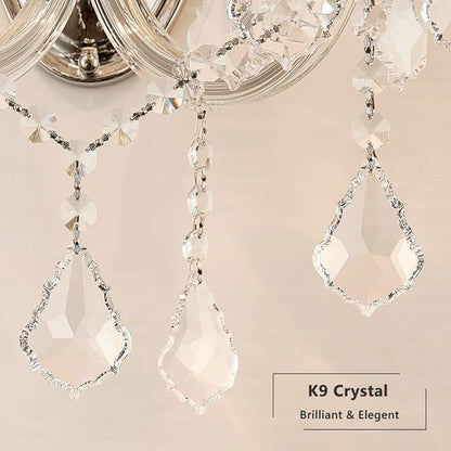 Crystal Wall Lights, Modern Sconces - Brilliant 2 Light Maria Theresa Wall Lamp Light Fixtures, Wall Mounted Lamp for Bedroom, Living Room, Bedside, Corridor