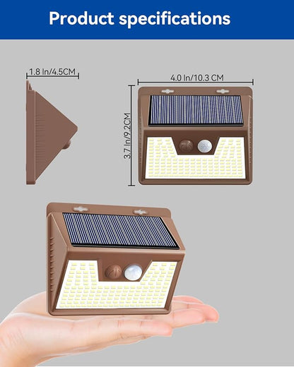 Peasur Solar Lights for Outside [10 Pack/140LED/Brown], Motion Sensor Outdoor Lights Ultra-Bright, Solar Security Light 3 Working Modes, Waterproof for Outside Garden Yard