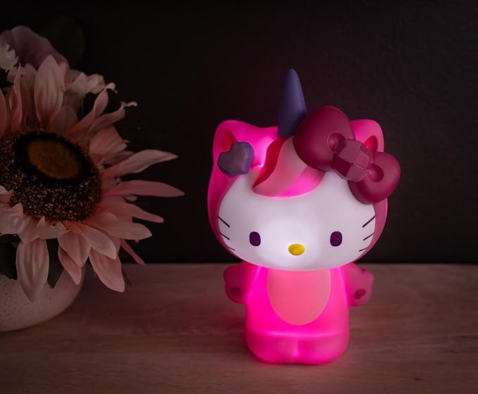 Surreal Entertainment Sanrio Hello Kitty Unicorn 6-Inch PVC Figural Mood Light | Portable Night Light Lamp for Bedroom
