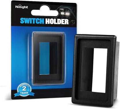 Nilight LED Light Bar Rocker Switch Holder Panel Switch Holder Housing Kit ABS Plastic Black Automotive Mount Toggle Switch Housing,1PCS Switch Panel (90011A)