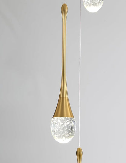 ykolupty Dining Room Light Fixture 4-Light Gold Kitchen Island Lighting Industrial Linear Crystal Chandeliers for Dining Room Pendant Light Fixture for Living Room Hallway Bedroom