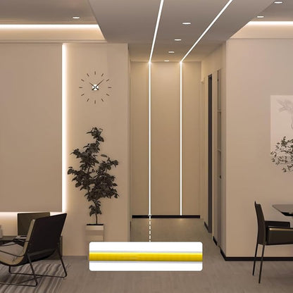 BTF-LIGHTING FCOB COB 5mm Width UL Listed Super Narrow Flexible Uniform Light LED Strip 16.4FT DC24V 4000K CRI 90+ Dimmable LED Ribbon for Kitchen Home Indoor Decoration(No Adapter or Controller)