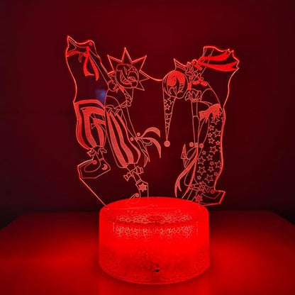 3D Illusion Night Light LED Lamp with Remote Control 16 Color Changing Visual Bedroom Decoration (Dance ms)