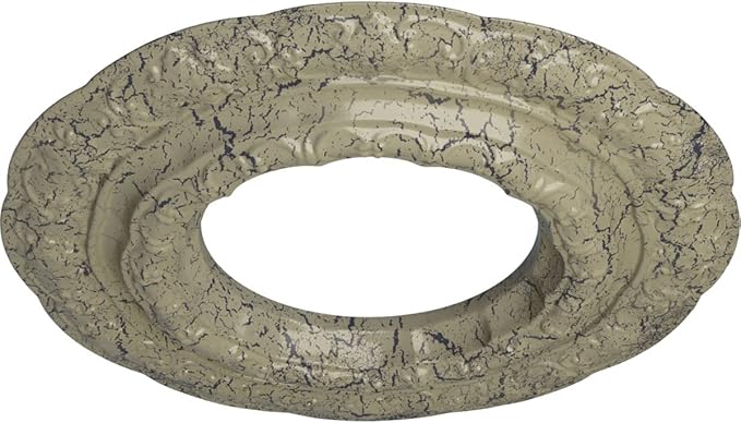 15 3/8"OD x 7"ID x 1"P Lisbon Ceiling Medallion (Fits Canopies up to 7"), Hand-Painted Castle Stone Crackle