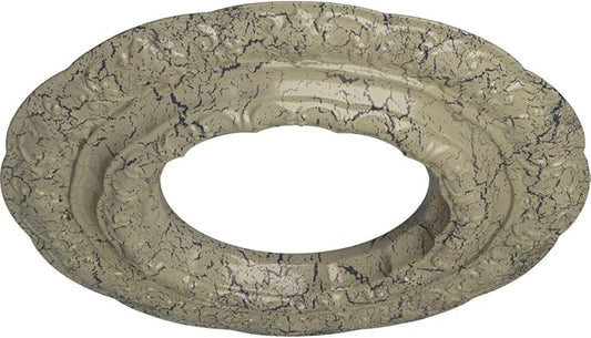 15 3/8"OD x 7"ID x 1"P Lisbon Ceiling Medallion (Fits Canopies up to 7"), Hand-Painted Castle Stone Crackle