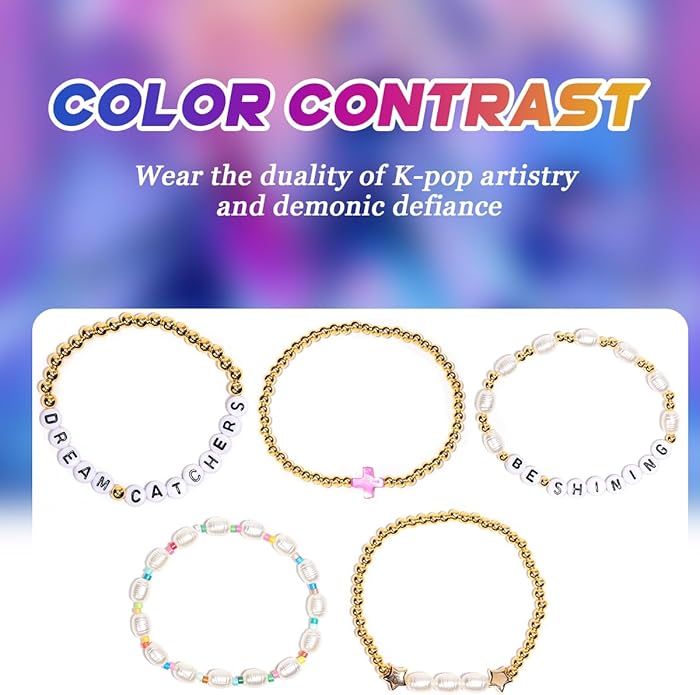 AICase for Kpop Stray Kids BTS Merch Toys Gifts Doll Bracelets Birthday Decorations 5 Pcs Stackable Stretch Friendship Beaded Bracelets k pop SKZ Cosplay Costume Jewelry Gifts for Fans Women Christmas