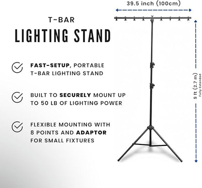CHAUVET DJ CH06 Lightweight Lighting Stand w/T-Bar (50lb Capacity)