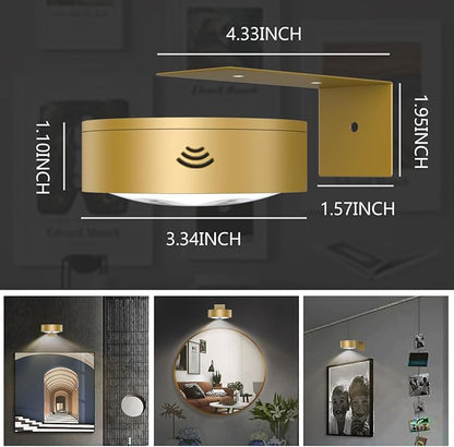 6-Pack Battery Operated Picture Light Magnetic Painting Light with 3 Lighting Modes,Remote and Dimmable Timer Art Display Light for Picture Artworking Frame Portrait,Wireless Wall Decor Puck Lights