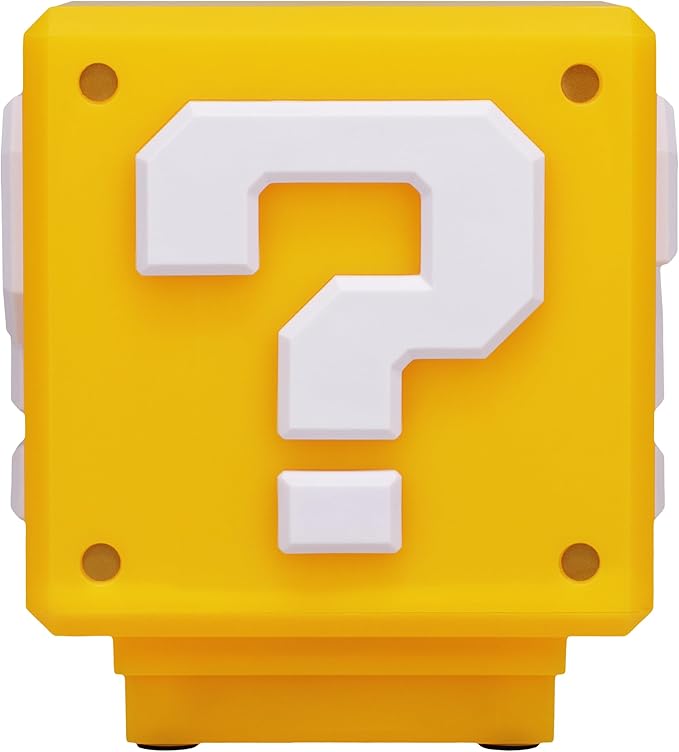 Super Mario Mini Question Block Light - Officially Licensed Super Mario Bros. Merchandise, Bedroom or Game Room Decor, Retro Gamer Gift, Battery Powered | Paladone