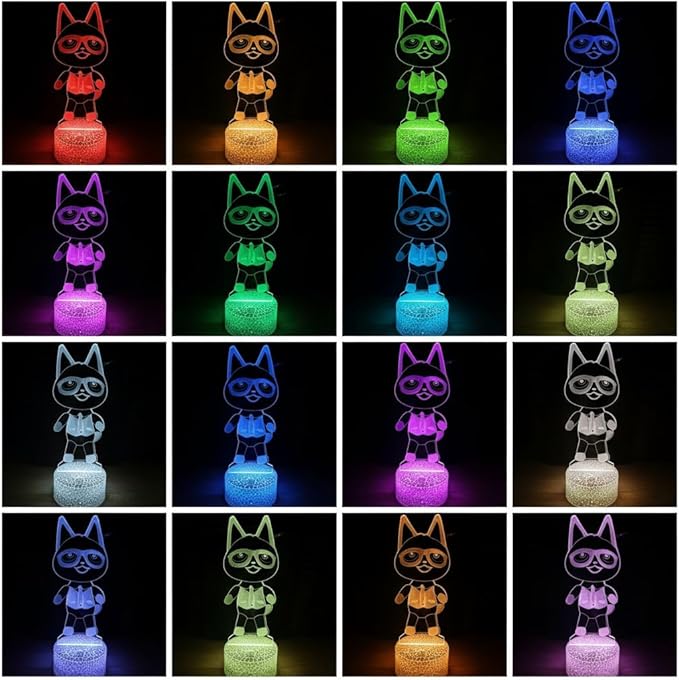 3D Night Light, 16 Color Changing Cartoon USB Desk Lamp Illusion Lighting with Remote Control for Home Decor Gift for Kids. (Raymond)