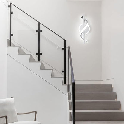 LED Wall Sconces Sets of 2, 12W LED Wall Lights, Modern Spiral Wall Sconces, Wall Lamps for Living Room, 6000K Cold White Wall Mount Light Fixture for Stairs Living Room Bedroom Aisle Hallway