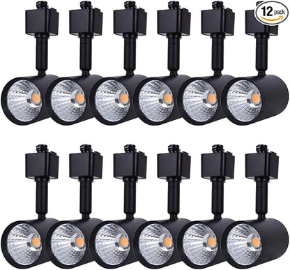 mirrea 12 Pack LED Track Lighting Heads Compatible with Single Circuit H Type Rail Ceiling Spotlight for Accent Task Wall Art Exhibition Lighting 6.5W 4000K Neutral White 24° Black Painted