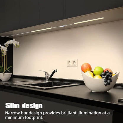 Under Cabinet LED Lights, Dimmable Under Cabinet Lighting, 4 Pack LED Lights for Kitchen Under Cabinet, Under Counter Light Natural White 4500K