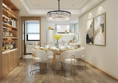 Crystal Chandeliers Modern Contemporary Ceiling Lights Fixtures Pendant Lighting for Dining Room Living Room Chandelier D33.5 (8 Lights)
