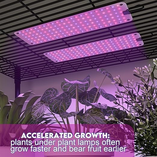 Under Cabinet Grow Light, LED Grow Lights for Indoor Plants Full Spectrum, Plants Light for Shelves with Auto Timer 3/9/12H, 616LEDs Ultra-Thin Grow Lights Panel for Seed Starting, Flowers, Veg, 4Pack